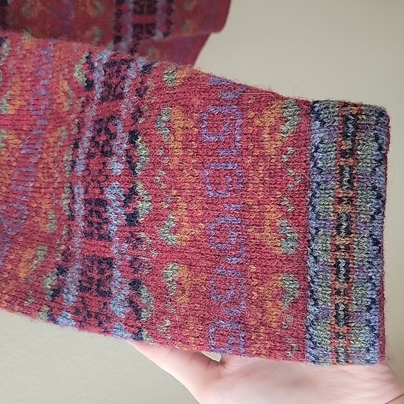 Squaw Valley Womens Vintage 100% Wool Fair Isle Nodric Cardigan - Size Large - Picture 6 of 10